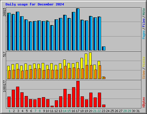 Daily usage for December 2024